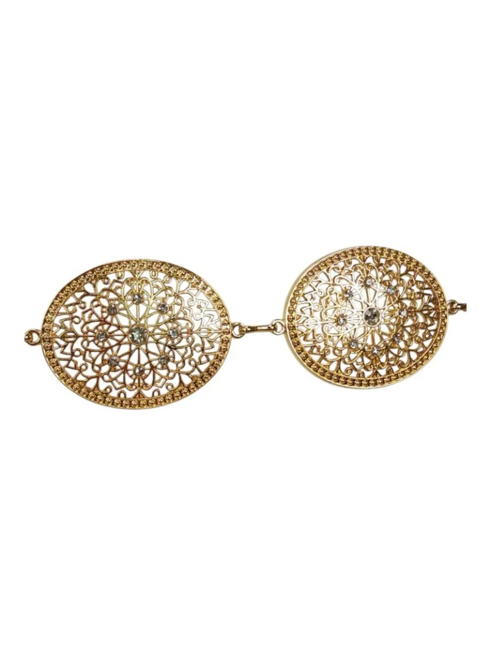 Gold Chain Belt With Ornate Medallions L/XL By True Love Accessories 50